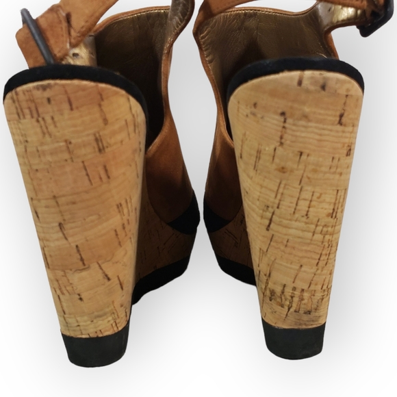 SOLD SOLD Sam Edelman Kenya Cork Peep Toe Wedges - Picture 8 of 12